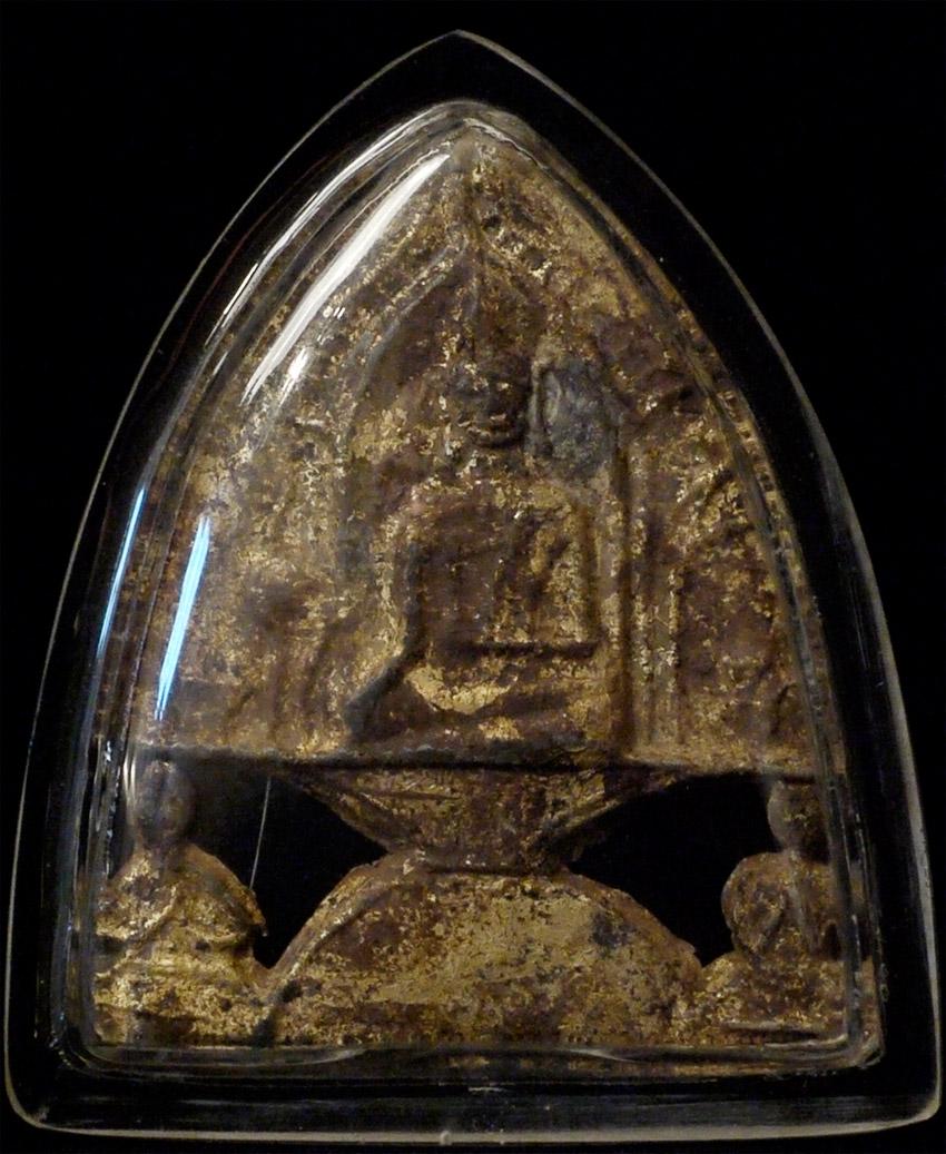 Thai metal plaque or amulet from an old collection of (1 of 6)