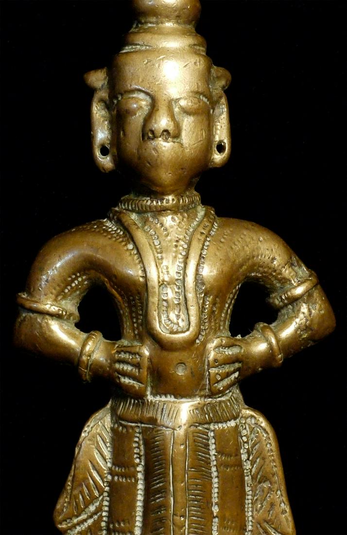 Indian bronze figure. Solid cast and very heavy at a (1 of 5)