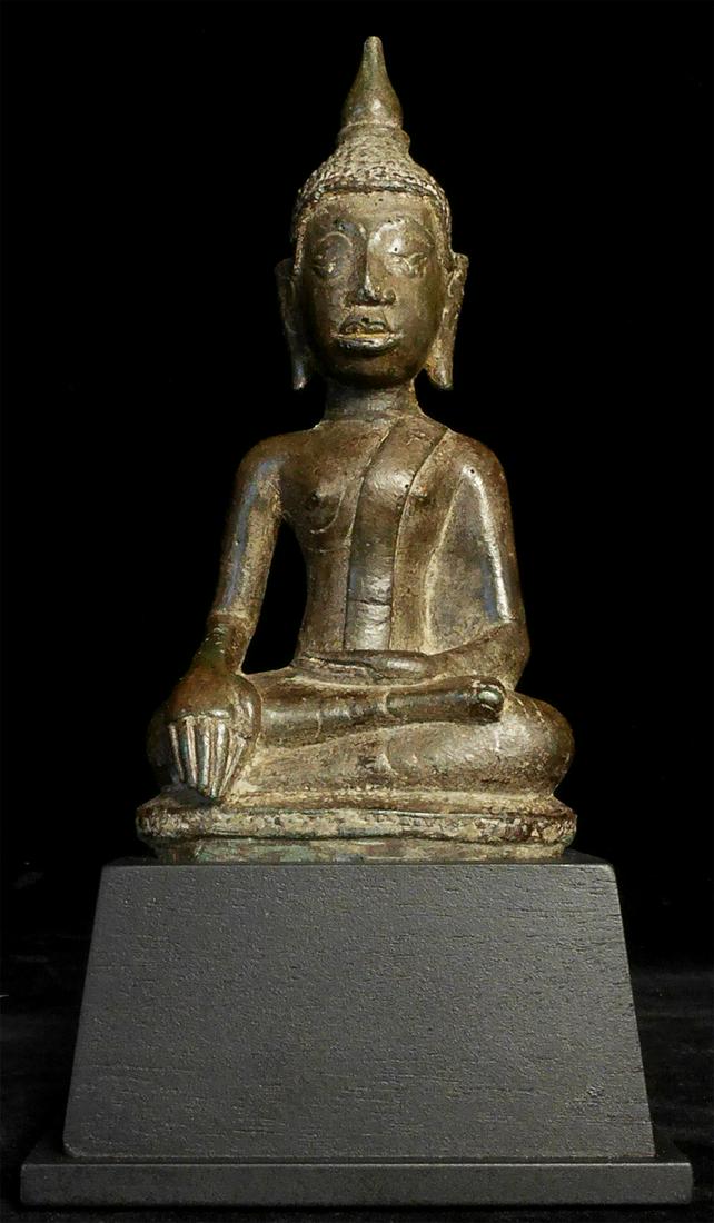 15/16thC Thai Bronze Buddha- Head looks to be (1 of 8)