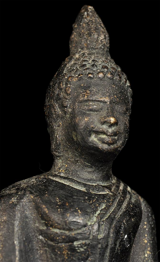 19thC Cambodian bronze Buddha. Great face and overall (1 of 7)