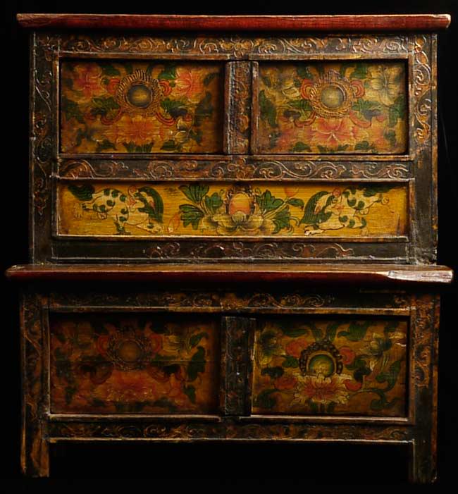 Antique Tibetan Cabinet. Perfect small size for an (1 of 17)
