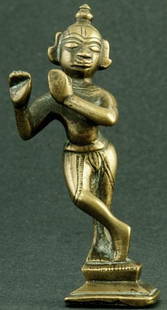 Krishna. 3-5/8" tall.: Krishna. 3-5/8" tall. Interesting expression.