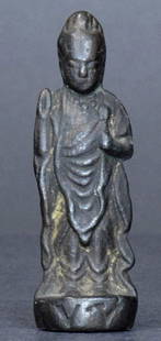 DEITY, 18/19th Century Japan, Bronze, 2-1/8 Inches Tall: DEITY, 18/19th Century Japan, Bronze, 2-1/8 Inches Tall