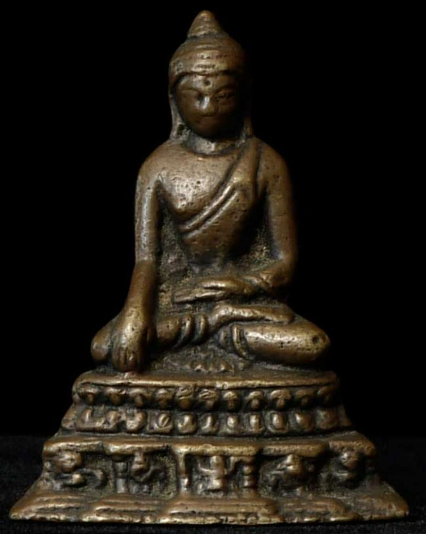 Antique Bronze buddha. Probably from India-possibly (1 of 12)
