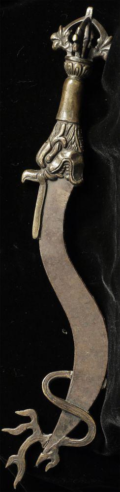 Antique Tibetan Vajra Sword.-Handle Bronze, Blade-Iron (1 of 9)