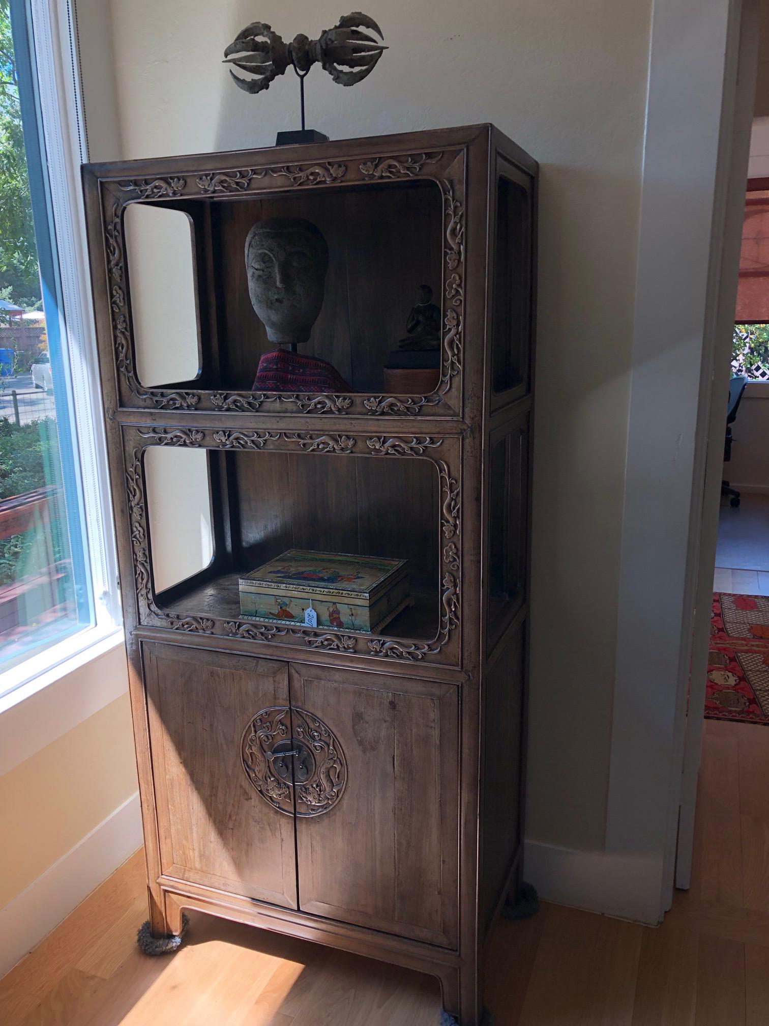 Antique Chinese Display Cabinet made of Walnut. (1 of 4)