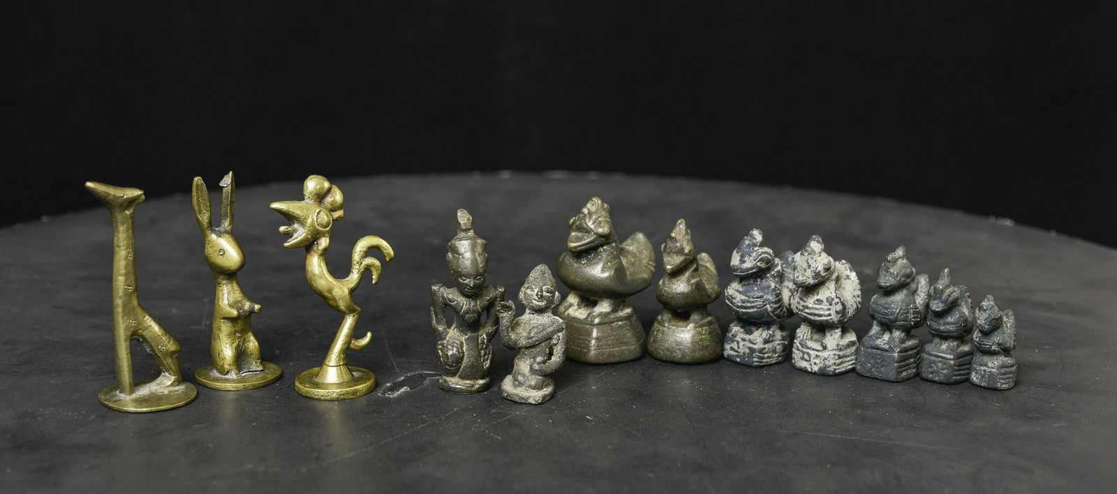 Box Lot #10 This lot consists: 2 bronze opium weights, and 5 opium weights made of other metal. (1 of 10)