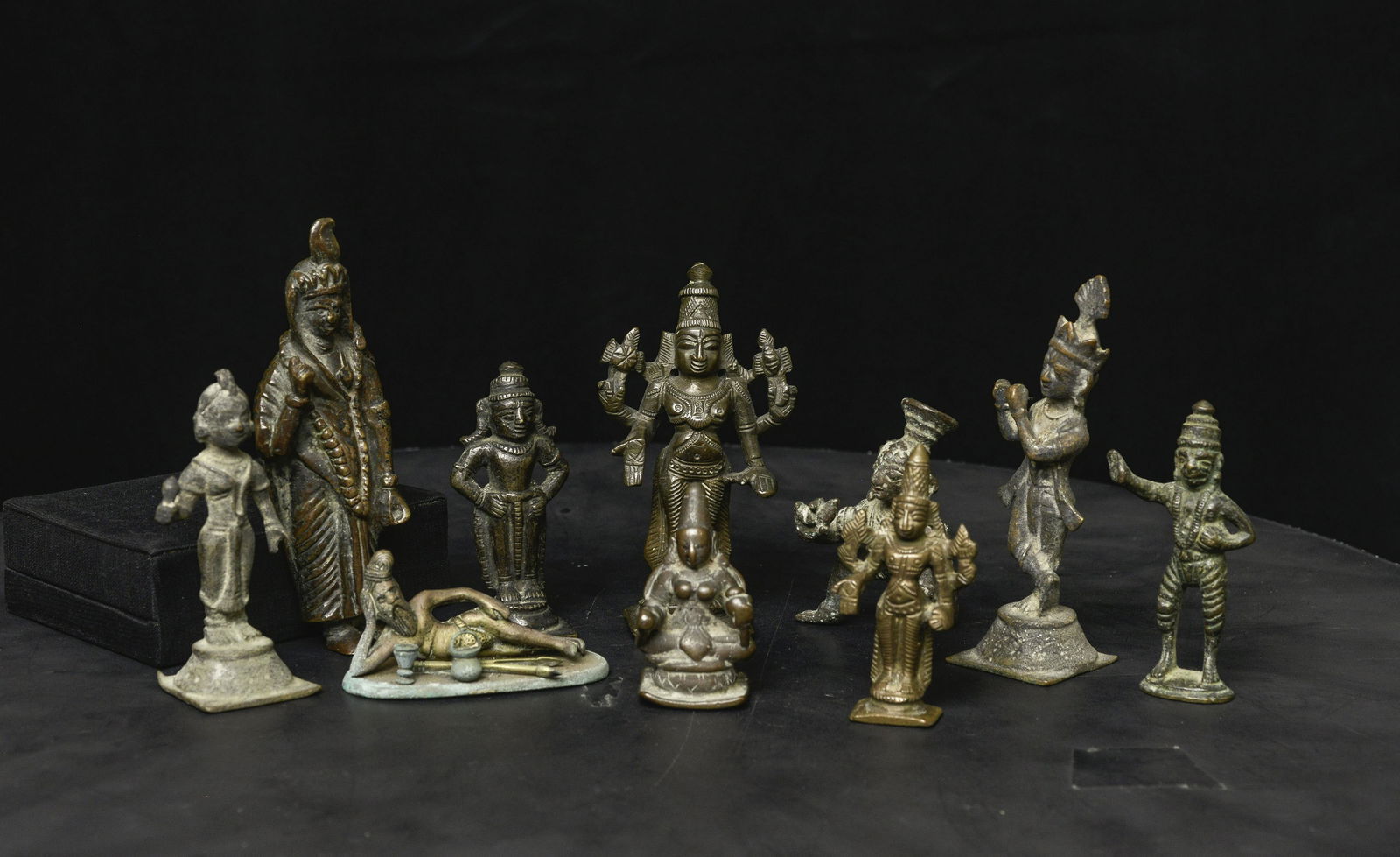 Box Lot #11 This lot  consists of 10 Hindu bronze figures from India-most 19thC or earlier. (1 of 9)