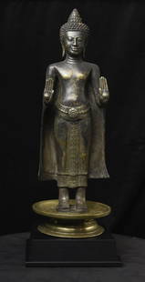 13thC. Large Southern Thai Buddha Khmer/Uthong- Museum Quality-Start Lowered: Best of its type- 13thC. Fantastic, Southern Thai Buddha with a strong Khmer/Uthong influence. I've seen a number of closely related examples over the years, but they were all much smaller, and not ne