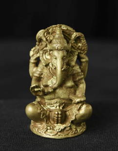 Extremely rare miniature bronze Ganesh is made of a special alloy that includes precious metals.: Extremely rare miniature bronze Ganesh is made of a special alloy that includes precious metals. The quality of the casting is remarkable. I've never seen anything like it. Of courting to the previous