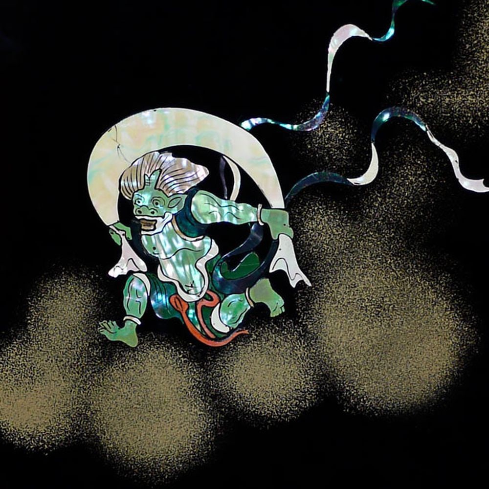 Japanese Vintage Lacquer Screen Mother of Pearl Inlay (1 of 8)