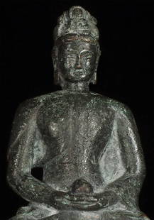 Early Burmese emulation of a Himalayan bronze of the Bodhisattva of Compassion: After owning this piece for decades, I believe this is an early Burmese emulation of a Himalayan bronze of the Bodhisattva of Compassion. I believe they had an early Tibetan or Nepalese prototype they