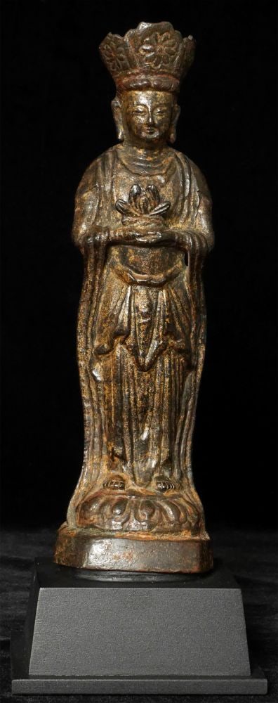 18/19thC Chinese Standing Bronze Buddha- Southern (Yunnan)- Rare! (1 of 9)