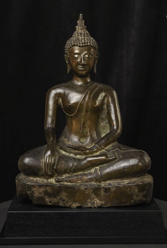 15/16thC Northern Sukhothai Bronze Buddha-Large, Special Alloy-Heavy-A Personal Favorite (1 of 18)