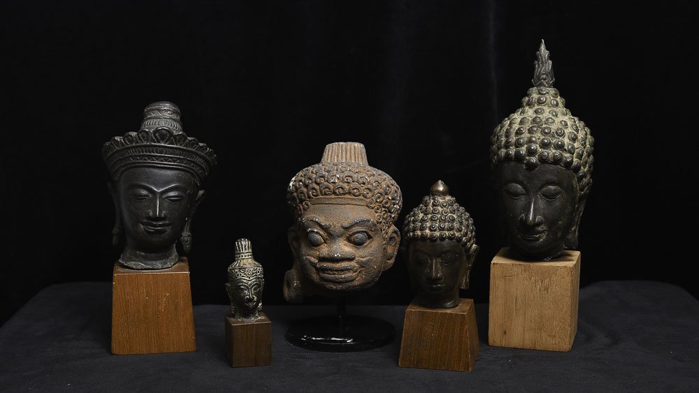 Boxlot_2- Misc. SE Asian Buddha Heads.  Benefit from a major cleanup of my inventory (1 of 6)