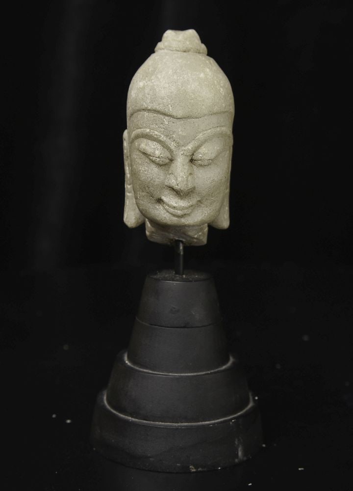 11/12thC Pagan stone Buddha Head (marble/alabaster) (1 of 11)