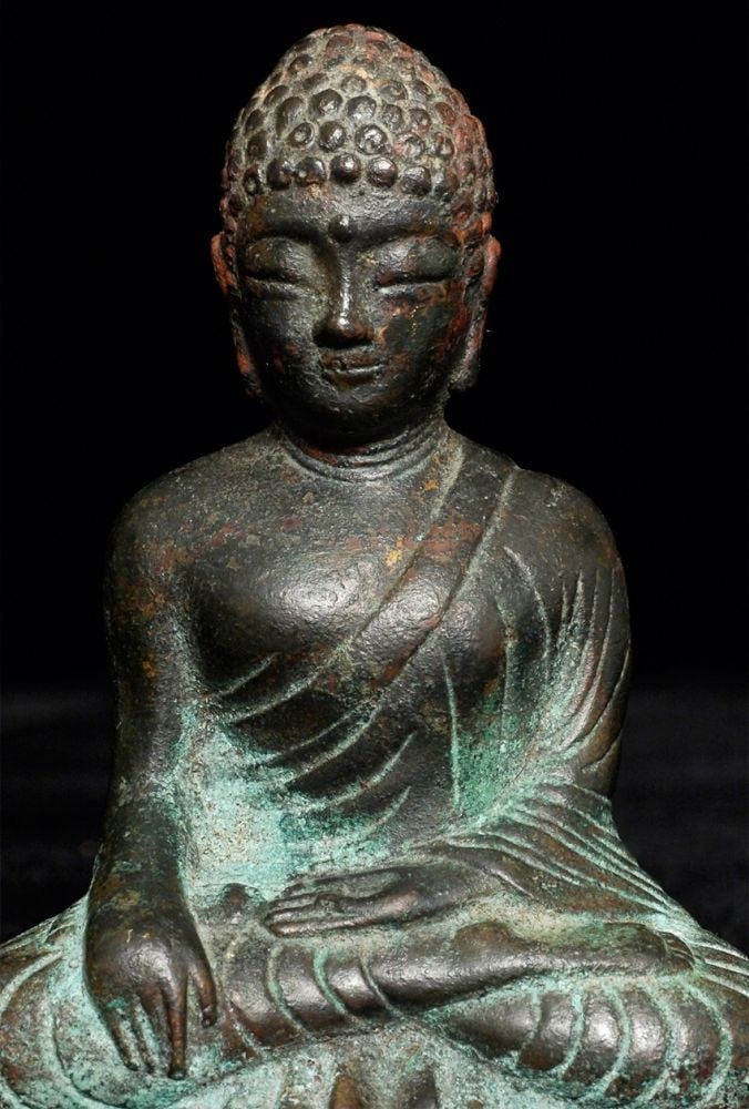 19thC Bronze Buddha- Korean? Chinese? (1 of 8)