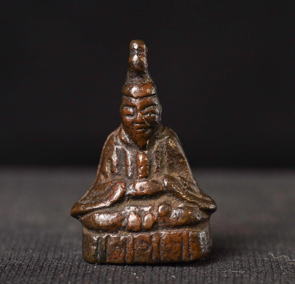 Superb miniature Japanese bronze Buddhist Figure- Great Face (1 of 6)