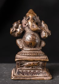 17/18thC Bronze Mini-Ganesh.