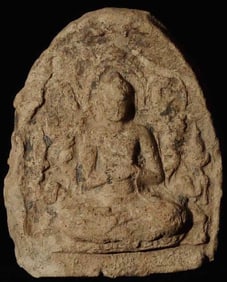 Very early Burmese(probably over 1,000 years old) Buddha tablet.
