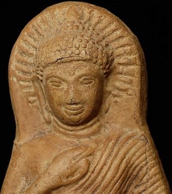 Antique Thai terracotta Buddha Plaque- Jumbo size!