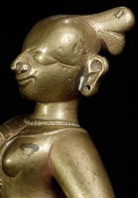 16=18thC Indian bronze female figure. Wonderful
