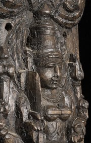 Decorative vintage/old Indian carving of a Hindu deity.