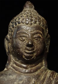 Antique Burmese Buddha, sits 4" tall