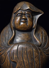 Early 18thC Japanese Edo Daruma superbly carved- Superb example dated to the year 1715