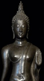 Tall 19thC Sukhothai Style Buddha w/ Base