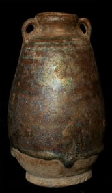 14/15thC Thai Sawankalok Vase, 4-5/8"- Special Glaze