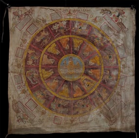 Antique Burmese Temple Drawing.