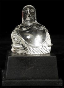 Antique Crystal Hotai Buddha. Unusual, cut with primitive tools.