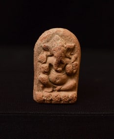 Thai 19thC Clay Amulet of Ganesh. Ratanakosin period.