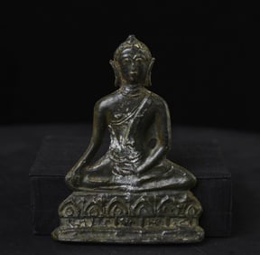 Burma 18thC lead/bronze Shan "Pagan Style" Buddha Plaque.