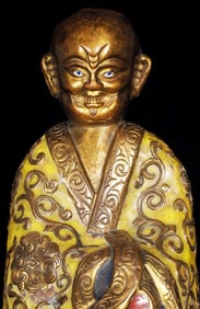 Late 18th Century enameled Chinese monk- Chien Lung with reign mark?