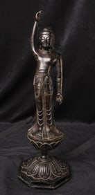 Late 15thC Japanese Bronze Baby Buddha- after his birth pointing towards Heaven + Earth so that