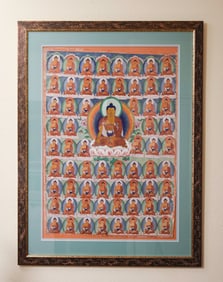 19/20C. Tibetan Thangka- Many Buddhas Bonhams Auction House San Francisco 1990's