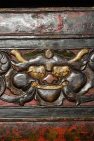 14thC Tibetan Book Cover. Superb example. The Central Figure almost Alive!