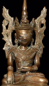 Delightful circa 1900 "Jambupati" style Burmese Buddha.