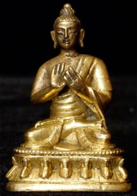 Authentic 18/19thC Tibeto-Chinese or Mongolian Bronze Buddha-Very best of its type