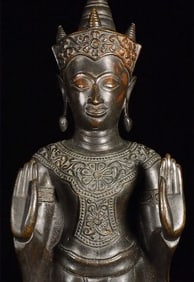 Very fine 17thC Thai bronze Buddha.