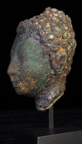 9/10thC Thai or Cambodian bronze Buddha head -Great Sophistication-Advanced Collector