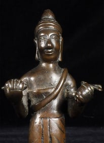 19thC Laos Buddhist bronze figure- Delightful!!.