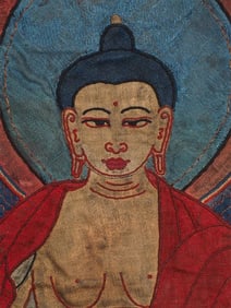 Fine Mongolian applique Thangka. Probably mid-20th