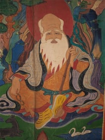 Vintage/Antique Mongolian Painting=Very Large -Monk of the Woods-Beauty
