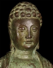 19thC Standing Chinese Bronze Buddha