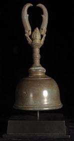 11-13thC Khmer Bell- A large and superb Cambodian Hindu/Buddhist Ritual Bronze Bell