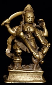18th Century (or earlier) India bronze Durga.