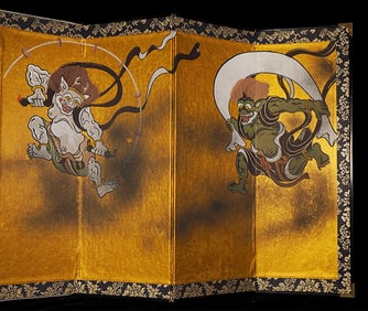 Pair of Antique Japanese Table Top Screens- Meiji-